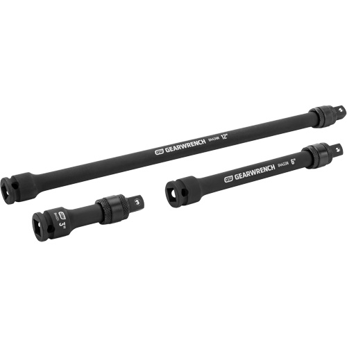 3-Piece Impact Locking Extension Set, 3/8" Drive, Manganese Phosphate Finish, 3 Pcs Action Paper