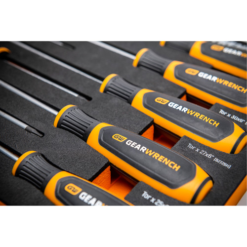 Torx&reg; Dual Material Screwdriver Set in Foam Storage Tray, 10 Pcs. Action Paper