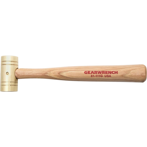 Brass Hammer with Hickory Handle, 1 lbs Head Weight, 11" L Action Paper