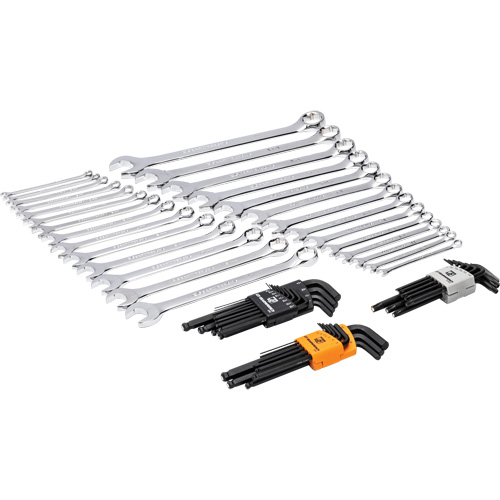 6-Point Combination Wrench and Hex Key Set in Foam Storage Tray Action Paper