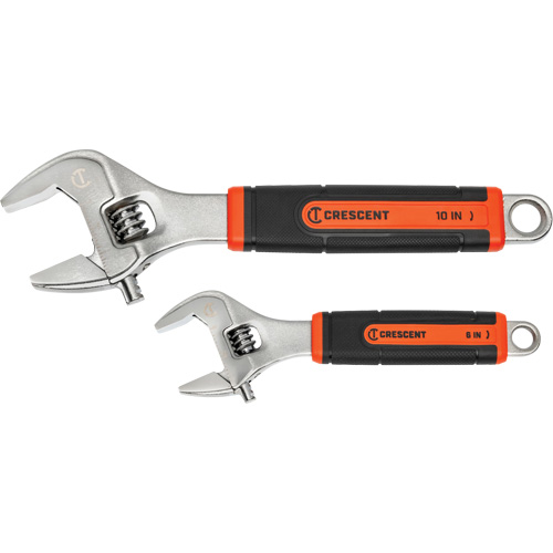 Quick-Fit-Jaw Adjustable Wrench Set, Adjustable, 2 Pieces, Imperial and Metric Action Paper