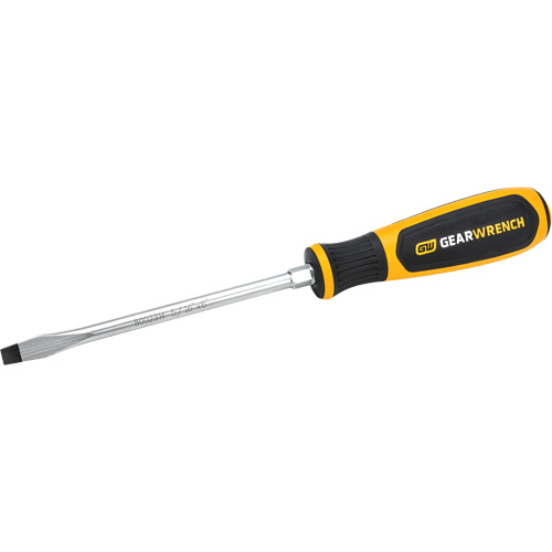 Slotted Dual Material Screwdriver, 5/16", 13-1/10" L, Plastic Handle Action Paper