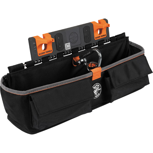 Bucket Work CentreS-Hook Large Pouch Module, Nylon, 3 Pockets, Black/Orange Action Paper