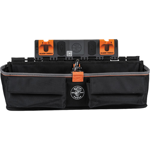 Bucket Work CentreS-Hook Large Pouch Module, Nylon, 3 Pockets, Black/Orange Action Paper