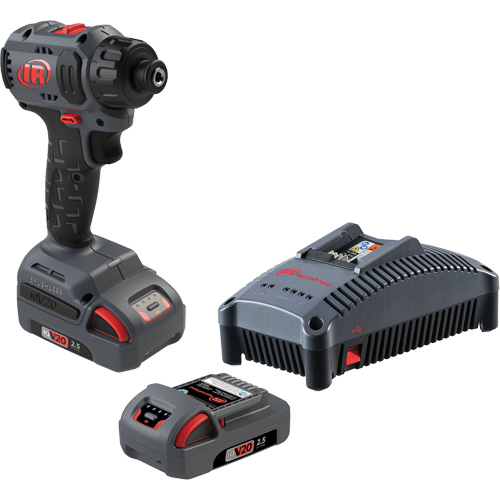 Cordless Compact Screwdriver Kit, 1/4", 37 ft-lbs Max. Torque, 20 V, Lithium-Ion Action Paper