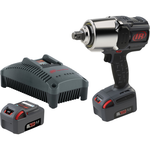 Cordless Impact Wrench Kit with Friction Ring Thru-Hole, 20 V, 3/4" Socket Action Paper