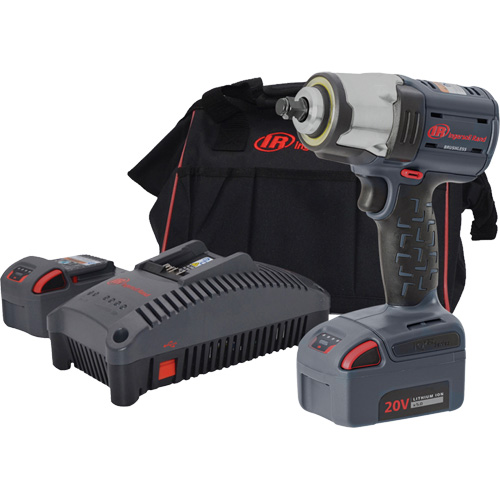 Compact High Torque Cordless Impact Wrench Kit, 20 V, 1/2" Socket Action Paper
