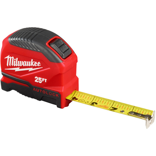Auto-Lock Tape Measure, 1" x 25' Action Paper