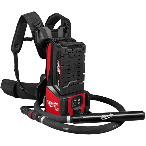 MX FUEL Backpack High Cycle Concrete Vibrator Kit with 7' Whip / 1.75" Head Action Paper