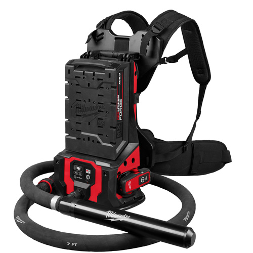 MX FUEL Backpack High Cycle Concrete Vibrator Kit with 7' Whip / 1.75" Head Action Paper
