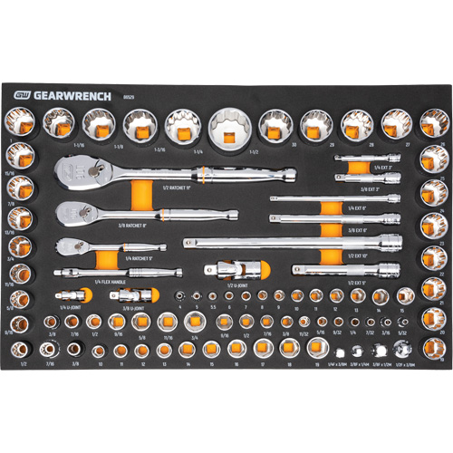 Mechanics Tool Set in Modular Foam Trays with Storage Unit, 194 Pieces Action Paper