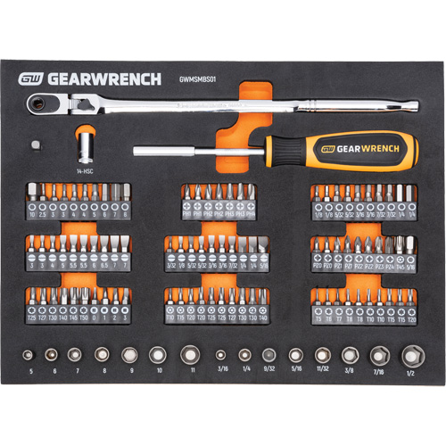 Mechanics Tool Set in Modular Foam Trays with Storage Unit, 194 Pieces Action Paper