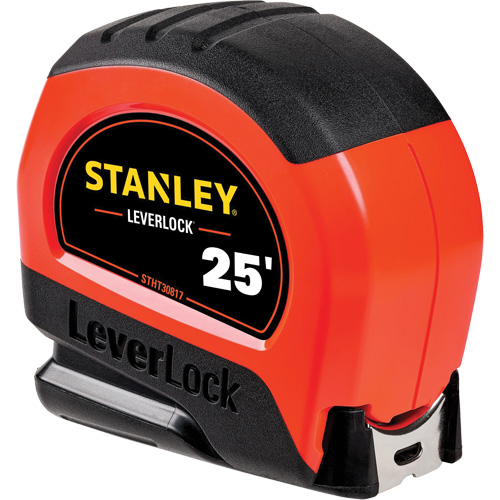 High-Visibility LEVERLOCK&reg; Tape Measure, 25', Imperial Graduations Action Paper