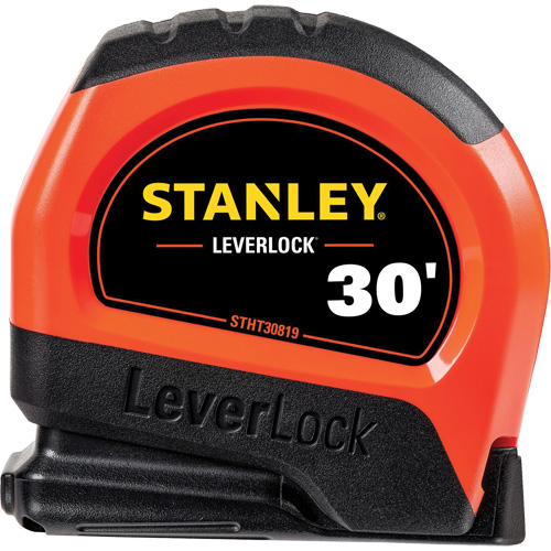 High-Visibility LEVERLOCK&reg; Tape Measure, 30', Imperial Graduations Action Paper