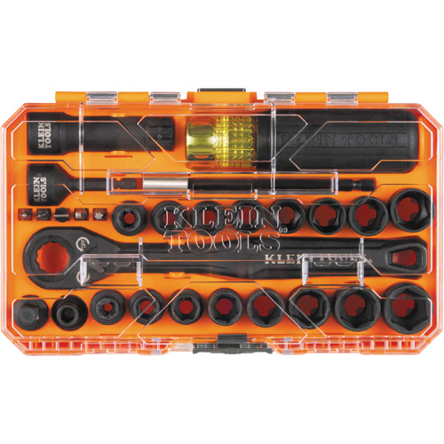 KNECT Essential Pass Through Impact Socket Set, 28 Pcs, Impact, 3/8" Drive Size Action Paper