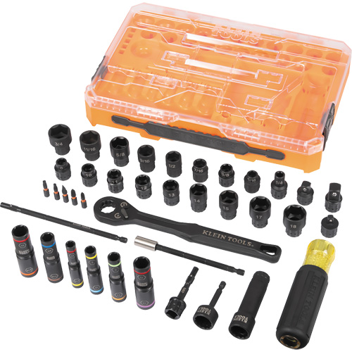 KNECT Complete Impact Pass Through & Flip Socket Set, 39 Pcs, Impact Action Paper