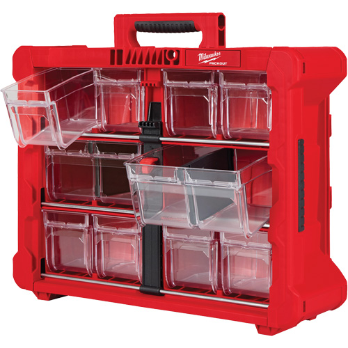 Organisateur PACKOUT &agrave; bac inclinable, 15-1/5" x 19-7/10" x 6-7/10", Noir/Rouge Action Paper