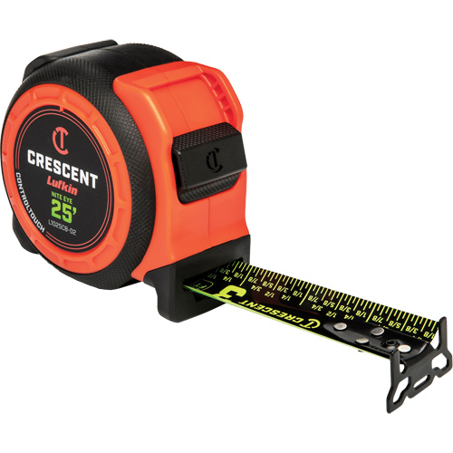  CONTROLTOUCH NITE EYE Tape Measure, 1-3/16" x 25', SAE Graduations Action Paper
