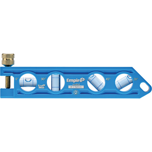 TRUE BLUE&reg; Die Cast Torpedo Level, 6" L, Aluminum, 4 Vials Action Paper