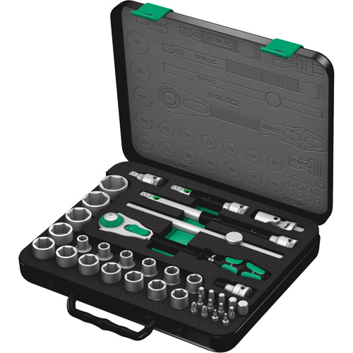 Jeu de cliquets rapides Zyklop 8100 SC 2, 37 Mcx, Prise de 3/8" Action Paper