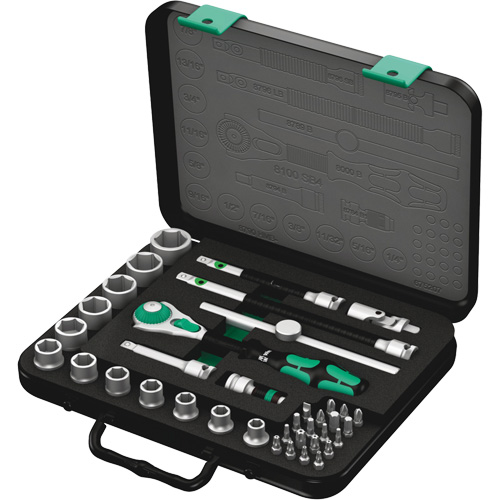 Jeu de cliquets rapides Zyklop 8100 SB 4, 38 Mcx, Prise de 3/8" Action Paper