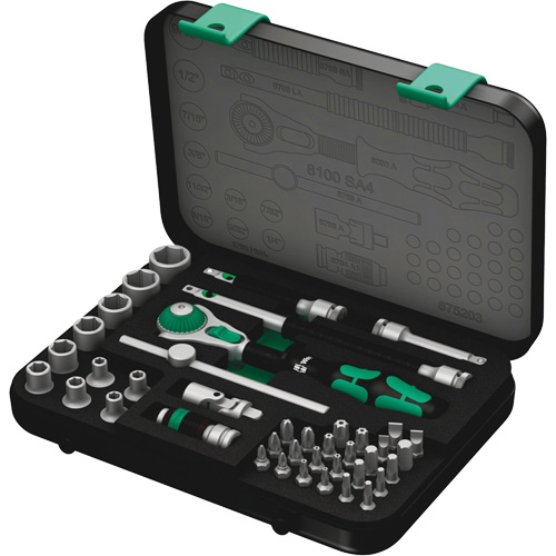 Jeu de cliquets rapides Zyklop 8100 SA 4, 41 Mcx, Prise de 1/4" Action Paper