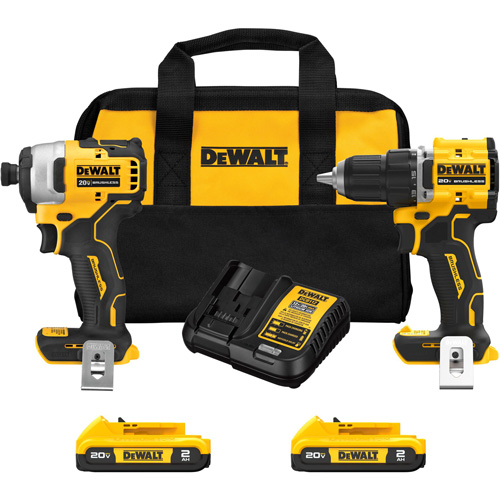 ATOMIC Brushless Compact Drill/Driver & Impact Driver Combo Kit, Lithium-Ion, 20 V Action Paper