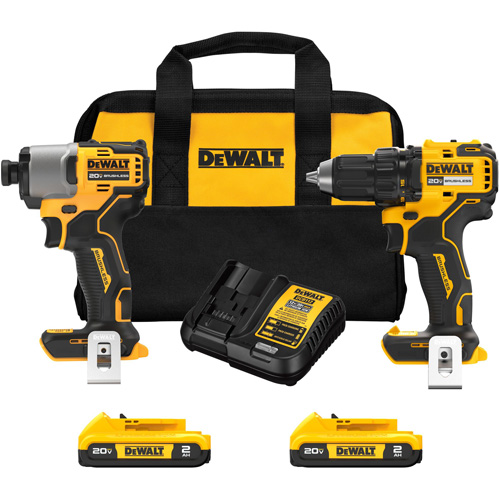 Brushless Cordless Drill/Driver & Impact Driver Combo Kit, Lithium-Ion, 20 V Action Paper