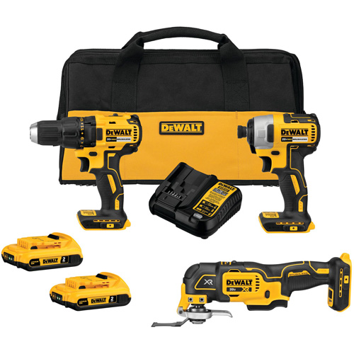 Brushless Cordless 3-Tool Combo Kit, Lithium-Ion, 20 V Action Paper