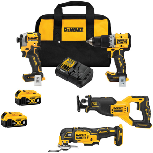 Brushless 4-Tool Combo Kit, Lithium-Ion, 20 V Action Paper