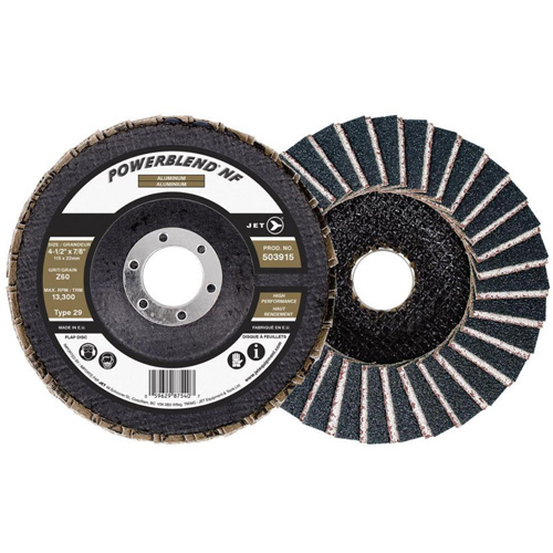 POWERBLEND NF Flap Disc, 4-1/2" x 7/8", Type 29, Z60 Grit, Zirconia Alumina Action Paper