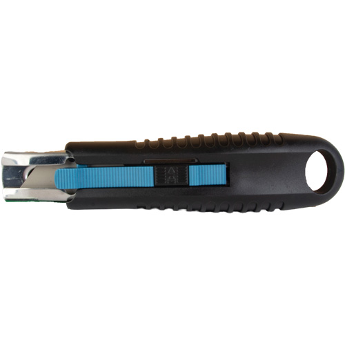 Standard-Duty Retractable Safety Knife, Stainless Steel, Rubber Handle Action Paper