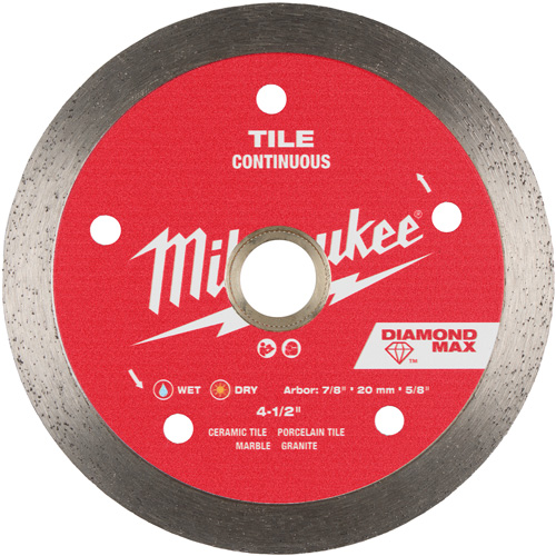 DIAMOND MAX Continuous Tile Diamond Blade Action Paper