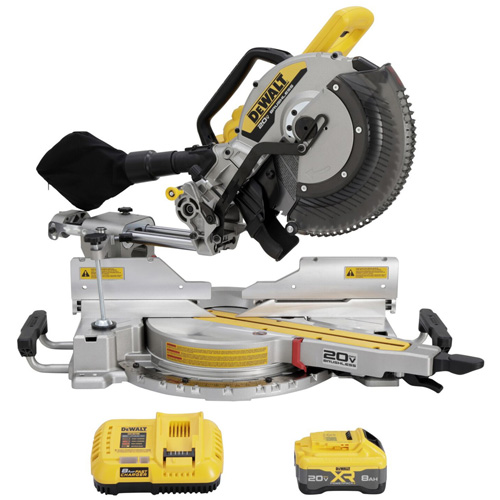 20V MAX* XR&reg;  Double Bevel Sliding Miter Saw Kit Action Paper