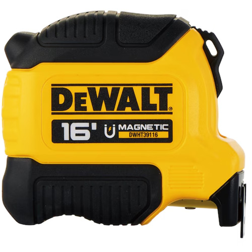 Compact Magnetic Tape Measure, 16', Imperial Graduations Action Paper