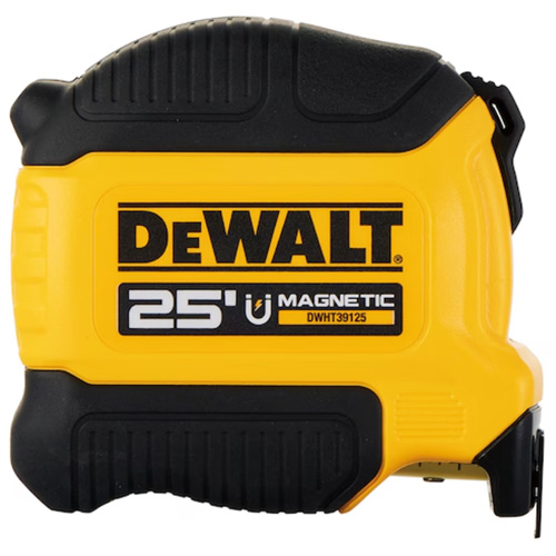 Compact Magnetic Tape Measure, 25', Imperial Graduations Action Paper