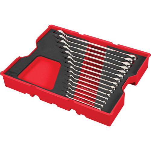SAE Wrench Set with Tray for PACKOUT Drawers, Combination, 15 Pieces, Imperial Action Paper