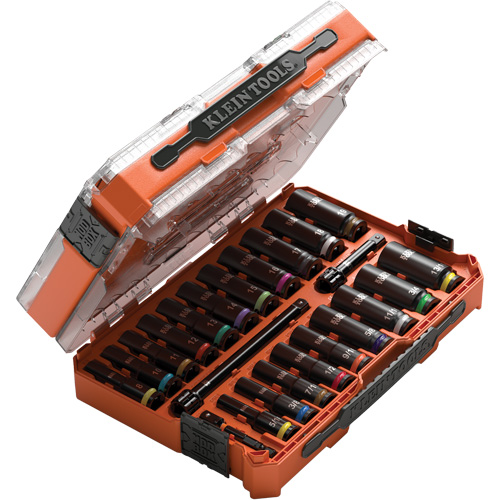 KNECT Drive Socket Set, 23 Pcs, Impact, 3/8" Drive Size, Deep Action Paper