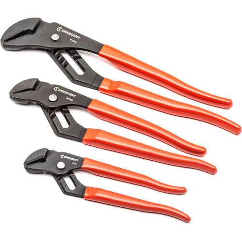 Straight Jaw Dipped Handle Tongue & Groove Plier Set, 3 Pieces Action Paper