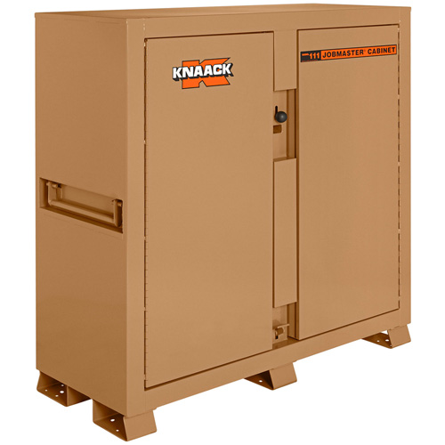 Model 111 Jobsite Cabinet with Padlock, Steel, 47.5 Cubic Feet, Tan Action Paper
