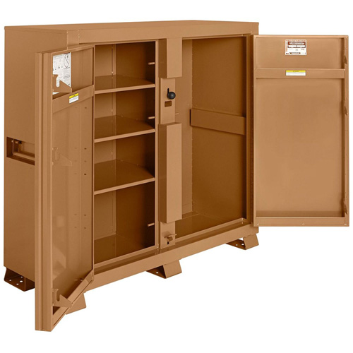 Model 111 Jobsite Cabinet with Padlock, Steel, 47.5 Cubic Feet, Tan Action Paper