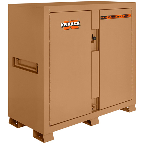 Model 139 Jobsite Cabinet with Padlock, Steel, 59.4 Cubic Feet, Tan Action Paper