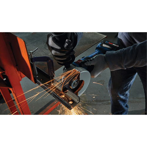 Rectifieuse angulaire sans balais avec interrupteur coulissant, Roue de 4-1/2", 18 V Action Paper