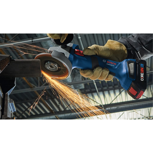 Rectifieuse angulaire sans balais avec interrupteur coulissant, Roue de 4-1/2", 18 V Action Paper