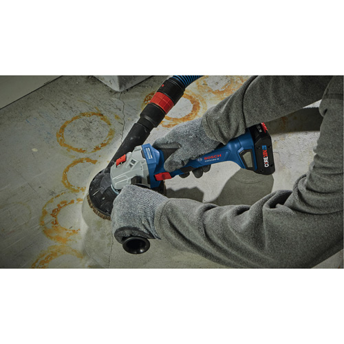 Rectifieuse angulaire sans balais avec interrupteur coulissant, Roue de 4-1/2", 18 V Action Paper