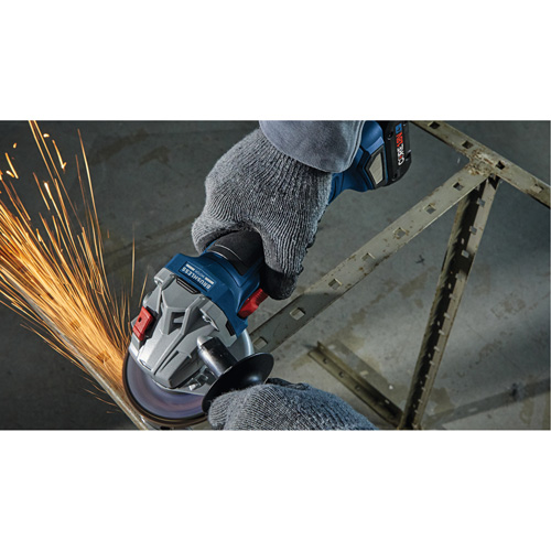 Rectifieuse angulaire sans balais avec interrupteur coulissant, Roue de 4-1/2", 18 V Action Paper