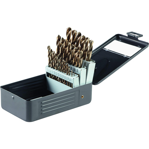 Gold Oxide Drill Bit Set, 29 Pieces, High Speed Steel Action Paper