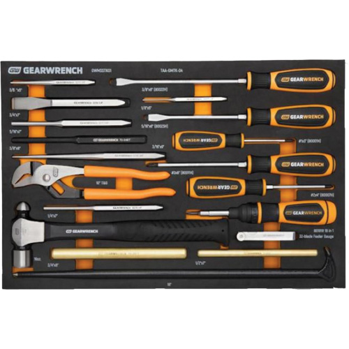Striking Tools & Screwdriver Set in Foam Storage Tray Action Paper