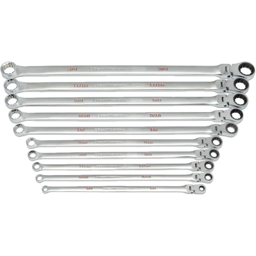 Jeu de cl&eacute;s Gearbox &agrave; t&ecirc;te flexible XL et cannelure universelle 120XP, Cl&eacute; polygonale, 10 morceaux, Imp&eacute;rial Action Paper