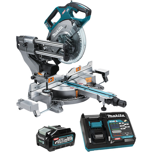 XGT Brushless Dual Compound Mitre Saw with AWS Action Paper